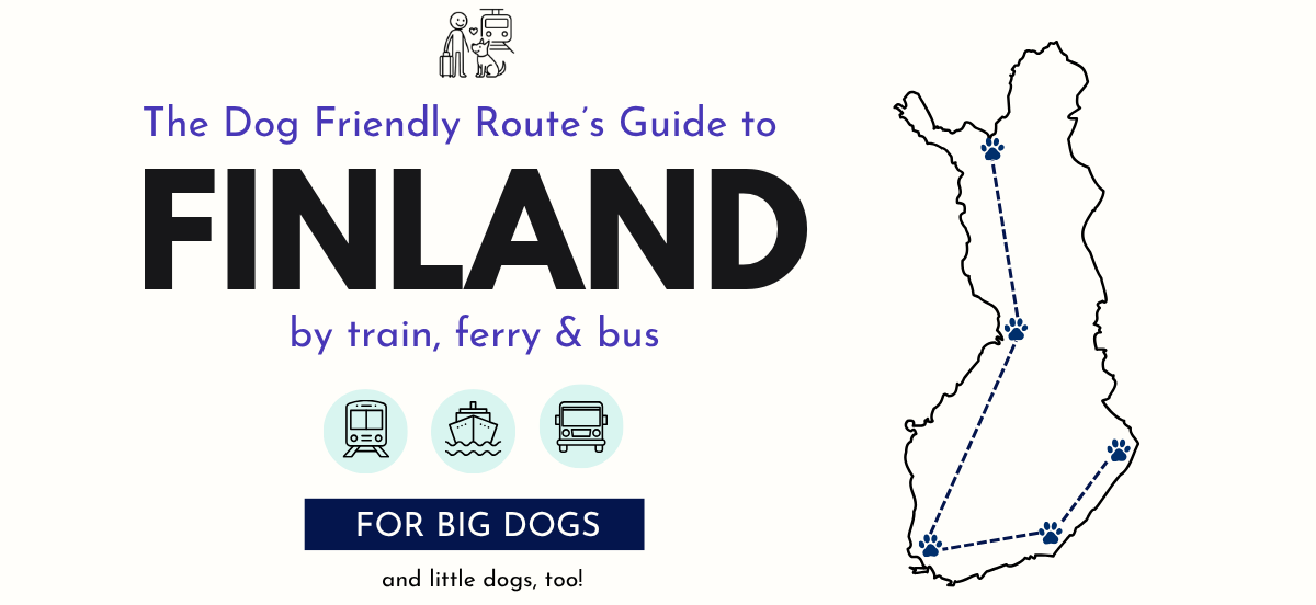 Illustrated map of Finland with a paw-print route