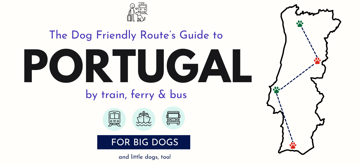 Illustrated map of Portugal with a paw-print route