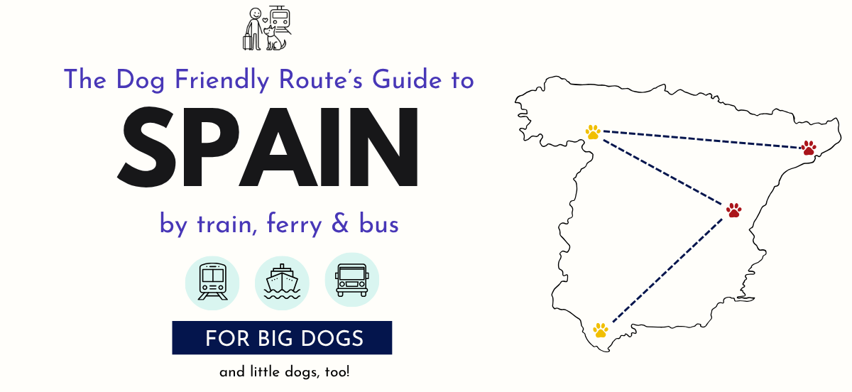 Illustrated map of Spain with a paw-print route